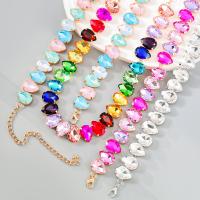 Rhinestone Zinc Alloy Necklace, with Glass Rhinestone, with 13.9cm extender chain, fashion jewelry & for woman Approx 38.1 cm 