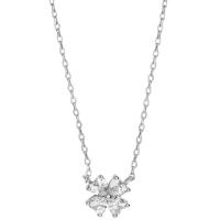 Rhinestone Zinc Alloy Necklace, Brass, with 5CM extender chain, Four Leaf Clover, plated, micro pave rhinestone & for woman Approx 45 cm 