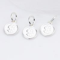 Sterling Silver Pendants, 925 Sterling Silver, Round, plated, DIY, silver color, 8mm [