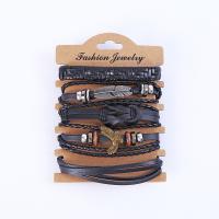 PU Leather Cord Bracelets, with Zinc Alloy, fashion jewelry & for man, 12cm [
