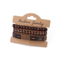 PU Leather Cord Bracelets, fashion jewelry, 12cm 