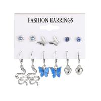 Resin Zinc Alloy Earring, with Resin, platinum color plated, for woman & enamel & with rhinestone, 5-36mm [