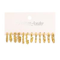 Zinc Alloy Stud Earring, gold color plated, 6 pieces & for woman, 20-23mm 