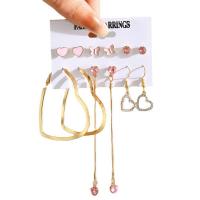 Resin Zinc Alloy Earring, with Crystal & Resin & Plastic Pearl, plated & for woman, 6-95mm [