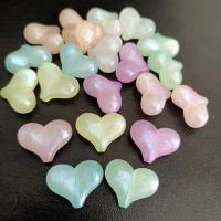 Miracle Acrylic Beads, Heart, DIY & luminated, mixed colors Approx 