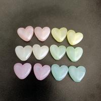 Miracle Acrylic Beads, Heart, DIY & luminated, mixed colors Approx [