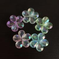 Perles acryliques plaquée, Acrylique, fleur, DIY & lumineux, plus de couleurs à choisir, 30mm, Environ Vendu par sac