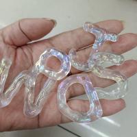 Perles acryliques plaquée, Acrylique, DIY & lumineux & mélangé, couleurs mélangées, 30mm, Environ Vendu par sac