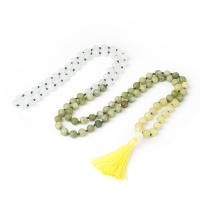 Fashion Fringe Necklace, Jade White, with Knot Cord & Southern Jade & Jade Lemon, Tassel, vintage & fashion jewelry & Unisex, mixed colors, 8mm,50mm Approx 120 cm 