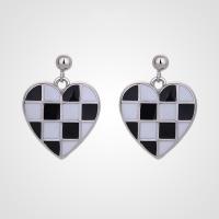 Sterling Silver Drop Earring, 925 Sterling Silver, Heart, fashion jewelry & for woman & epoxy gel 