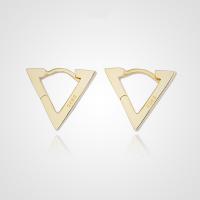 Sterling Silver Stud Earring, 925 Sterling Silver, Triangle, plated, fashion jewelry & for woman [
