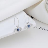 Silver Earring Zircon pavent Sterling, Argent sterling 925, bijoux de mode & pavé de micro zircon & pour femme Vendu par paire[