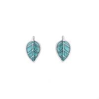 Sterling Silver Stud Earring, 925 Sterling Silver, Leaf, fashion jewelry & for woman & epoxy gel [