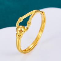 Палец кольцо-латунь, Латунь, плакирован золотом, ювелирные изделия моды & Женский, размер:7, продается PC