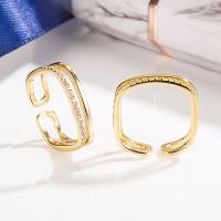 Стерлингового серебра кольцо, 925 пробы, Другое покрытие, ювелирные изделия моды & разный размер для выбора & Женский & со стразами, Много цветов для выбора, продается PC
