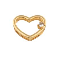 Cubique Pendentif en laiton zircon pavent, coeur, bijoux de mode & pavé de micro zircon & pour femme, doré Vendu par PC[