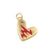 Enamel Brass Pendants, Heart, fashion jewelry & for woman, golden Approx 2mm [