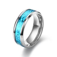 Stainless Steel Finger Ring, 304 Stainless Steel, epoxy gel, fashion jewelry & Unisex 8mm 