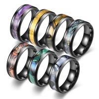 Stainless Steel Finger Ring, 304 Stainless Steel, with Shell, fashion jewelry & Unisex 8mm 
