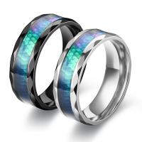 Stainless Steel Finger Ring, 304 Stainless Steel, with Shell, fashion jewelry & Unisex 8mm 