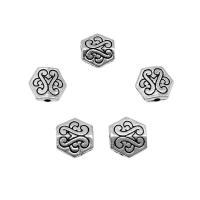 Zinc Alloy Flat Beads, Hexagon, antique silver color plated, DIY Approx 2mm, Approx [