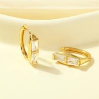Cubic Zirconia Micro Pave Brass Earring, fashion jewelry & micro pave cubic zirconia & for woman, gold [