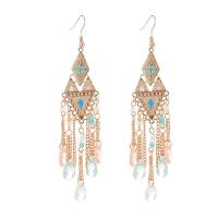 Glass Seed Beads Earring, Zinc Alloy, with Seedbead, Geometrical Pattern, gold color plated, Bohemian style & for woman & enamel & with rhinestone 