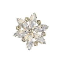 Латунное кольцо с стразами, Кристаллы, с Латунь, Форма цветка, плакирован серебром, ювелирные изделия моды & Женский, размер:8, продается PC
