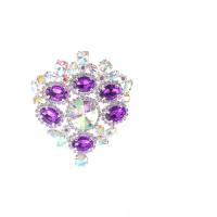 Латунное кольцо с стразами, Кристаллы, с Латунь, Форма цветка, Другое покрытие, ювелирные изделия моды & Женский, Много цветов для выбора, размер:8, продается PC