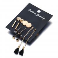 Zinc Alloy Rhinestone Drop Earring, gold color plated, 5 pieces & for woman & with rhinestone, 10-70mm 