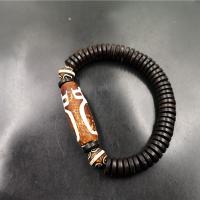 Wolle -Schnur-Armband, Kokosrinde, Vintage & unisex, schwarz, Länge:ca. 18 cm, verkauft von PC