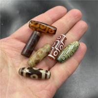 Natürliche Tibetan Achat Dzi Perlen, Trommel, DIY & verschiedene Muster für Wahl, 10x30mm, verkauft von PC[