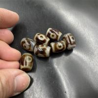 Natürliche Tibetan Achat Dzi Perlen, Trommel, drei Augen & DIY, 12x16mm, verkauft von PC[