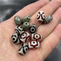 Natürliche Tibetan Achat Dzi Perlen, Trommel, drei Augen & DIY, keine, 10x14mm, verkauft von PC[