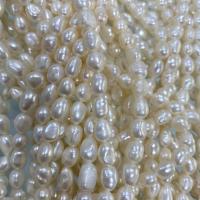 Perles nacres baroques de culture d'eau douce , perle d'eau douce cultivée, DIY, blanc, 7-8mm Environ 37 cm, Vendu par brin[