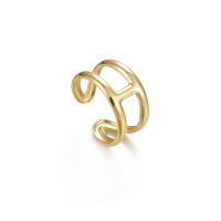 Titanium Steel Finger Ring, 14K gold plated, fashion jewelry & for woman, golden, 11mm [