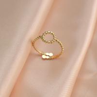 Titanium Steel Finger Ring, 14K gold plated, fashion jewelry & for woman, golden, 18mm [