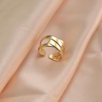 Titanium Steel Finger Ring, 14K gold plated, fashion jewelry & Unisex, golden, 18*11mm [
