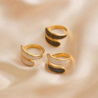 チタン鋼の指環, チタン鋼, 14 K ゴールド メッキ, ファッションジュエリー & 女性用 & エナメル, 無色, 17*7mm, 売り手 パソコン