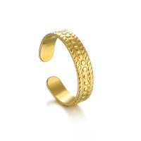 Titanium Steel Finger Ring, 14K gold plated, fashion jewelry & for woman, golden, 18.5*5mm [