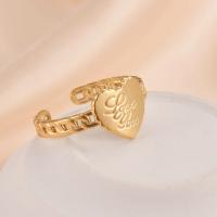Titanium Steel Finger Ring, Heart, 14K gold plated, fashion jewelry & for woman, golden, 18*10mm [