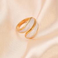 チタン鋼の指環, チタン鋼, 14 K ゴールド メッキ, ファッションジュエリー & 女性用 & エナメル, 2色の異なる, 17*7mm, 売り手 パソコン