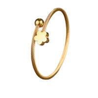 Stainless Steel Cuff Bangle, 304 Stainless Steel, Flower, plated, fashion jewelry & for woman, golden, 12mm, Inner Approx 55mm [