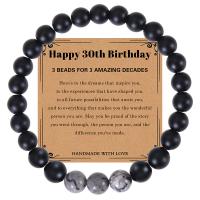 Gemstone Bracelets, Abrazine Stone, with Map Stone, Round, elastic & Unisex 8mm Approx 7-8.5 Inch 