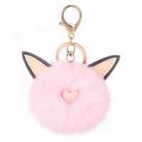 Zinc Alloy Key Chain Jewelry, Plush, with Zinc Alloy, Rabbit, gold color plated, cute & for woman 