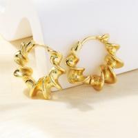 Brass Huggie Hoop Earring, fashion jewelry & for woman, gold 