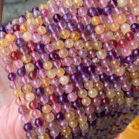 Runde Kristallperlen, Super Sieben Kristall, DIY & verschiedene Größen vorhanden, farbenfroh, Länge:ca. 36 cm, verkauft von Strang[