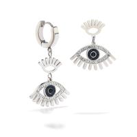 Evil Eye Earrings, Titanium Steel, plated, micro pave cubic zirconia & for woman 