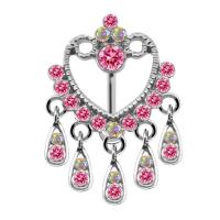 Stainless Steel Belly Ring, 316L Stainless Steel, fashion jewelry & with rhinestone 1.6u00d710mm 