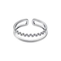 Sterling Silver Finger Ring, 925 Sterling Silver, Korean style & adjustable & for woman & hollow, silver color, US Ring 